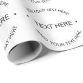 Papier Cadeau Texte éditable Simple Moderne | Blanc & Noir (Coin rond)