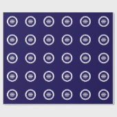 Papier Cadeau Texte et logo personnalisables | Bleu foncé violet (Plat)