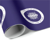 Papier Cadeau Texte et logo personnalisables | Bleu foncé violet (Coin rond)