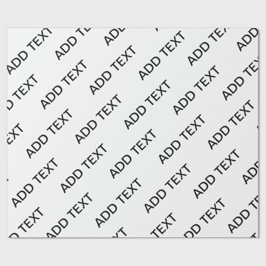Papier Cadeau Texte extensible personnalisable Blanc et noir mod (Plat)