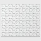 Papier Cadeau Texte Merci en blanc (Plat)