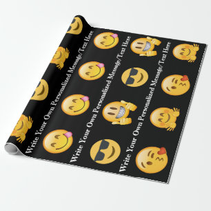 Papier Cadeau Texte/message Emoji personnalisé