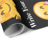 Papier Cadeau Texte/message Emoji personnalisé (Coin rond)