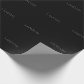 Papier Cadeau Texte Moderne Éditable | Gris Foncé & Noir (Coin)