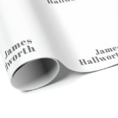 Papier Cadeau Texte moderne élégant et rétro | Gris (Coin rond)