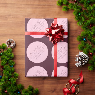 Papier Cadeau Texte moderne personnalisable avec bordure