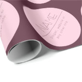 Papier Cadeau Texte moderne personnalisable avec bordure (Coin rond)