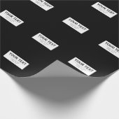 Papier Cadeau Texte modifiable moderne en gras | Noir & Blanc (Coin)