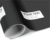 Papier Cadeau Texte modifiable moderne en gras | Noir & Blanc (Coin rond)