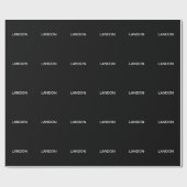 Papier Cadeau Texte modifiable moderne | Noir et blanc (Plat)