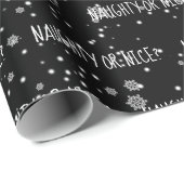 Papier Cadeau Texte NEUF OU JOLI Dans Les Snowflakes Wrapping Pa (Coin rond)