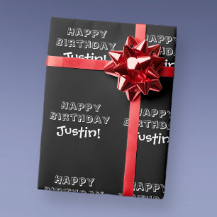 Papier Cadeau Texte personnalisable Joyeux anniversaire
