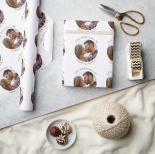 Papier Cadeau Texte personnalisé Ajouter un Mariage photo