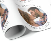 Papier Cadeau Texte personnalisé Ajouter un Mariage photo (Coin rond)