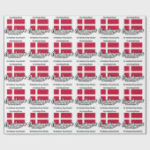 Papier Cadeau Texte personnalisé Copenhague Danemark (Plat)