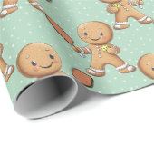 Papier Cadeau Texte personnalisé Crumbly Rally Gingpain d'épice (Coin rond)