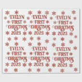 Papier Cadeau Texte personnalisé de premier Noël (Plat)