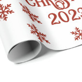 Papier Cadeau Texte personnalisé de premier Noël (Coin rond)