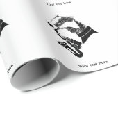 Papier Cadeau Texte personnalisé du saxophone Badger (Coin rond)