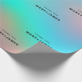 Papier Cadeau Texte personnalisé Holographique Moderne Élégant (Coin)