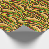 Papier Cadeau Texte personnalisé par | d'hamburger de fromage (Coin)