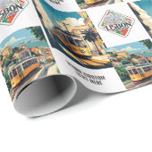 Papier Cadeau Texte personnalisé Portugal (Coin rond)