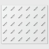 Papier Cadeau Texte rétro-modern élégant | Noir & Blanc (Plat)