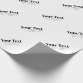 Papier Cadeau Texte rétro-modern élégant | Noir & Blanc (Coin)