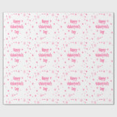 Papier Cadeau Texte rose rouge valentin (Plat)