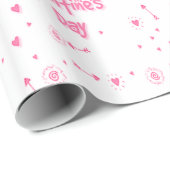 Papier Cadeau Texte rose rouge valentin (Coin rond)