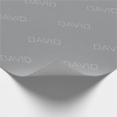 Papier Cadeau Texte simple de aspect 3 Dimensions | Gris (Coin)