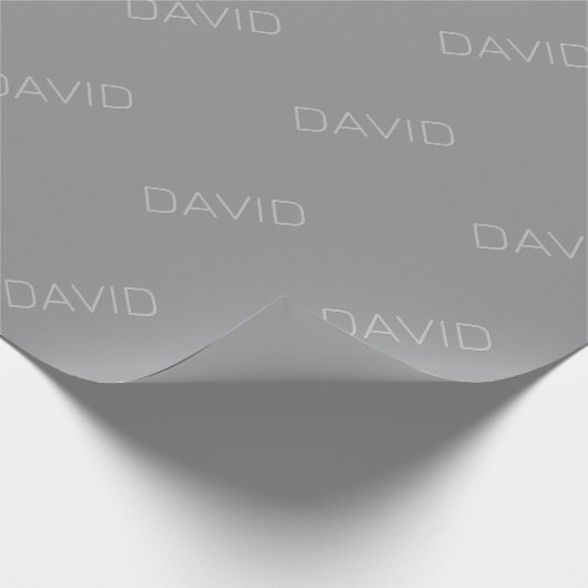 Papier Cadeau Texte simple de style 3 Dimensions | Gris (Coin)