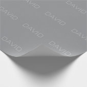 Papier Cadeau Texte simple de style 3 Dimensions | Gris (Coin)