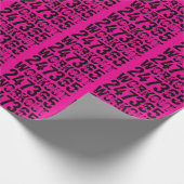 Papier Cadeau Texte usé et rayé Workout 247365 rose (Coin)