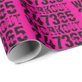Papier Cadeau Texte usé et rayé Workout 247365 rose (Coin rond)