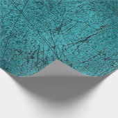 Papier Cadeau Textes vintages Turquoises Turquoise Scratches (Coin)