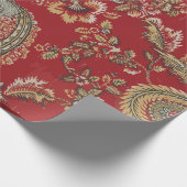 Papier Cadeau Textile français d'antiquité rouge (Coin)