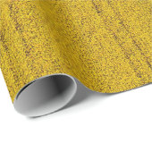 Papier Cadeau textile jaune et brun (Coin rond)