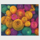 Papier Cadeau Texture abstraite de cercles concentriques multico (Plat)