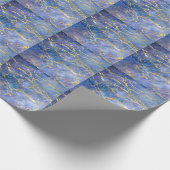 Papier Cadeau Texture Abstraite en marbre bleu (Coin)