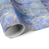 Papier Cadeau Texture Abstraite en marbre bleu (Coin rond)