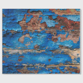 Papier Cadeau Texture arrière - plan bois bleu (Plat)