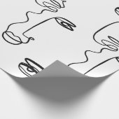 Papier Cadeau Texture avec faces abstraites. Une ligne continue  (Coin)