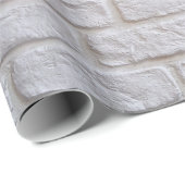 Papier Cadeau Texture blanche de brique (Coin rond)