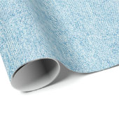 Papier Cadeau Texture bleu-clair de denim (Coin rond)
