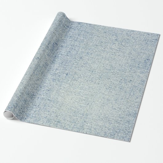 Papier Cadeau Texture bleu-clair de jeans de denim (Déroulé)