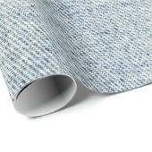 Papier Cadeau Texture bleu-clair de jeans de denim (Coin rond)