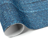 Papier Cadeau Texture bleu denim, texture bluejeans (Coin rond)