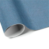 Papier Cadeau Texture bleue de toile de jute (Coin rond)