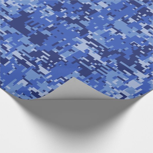 Papier Cadeau Texture bleue vibrante de camouflage de Digitals (Coin)